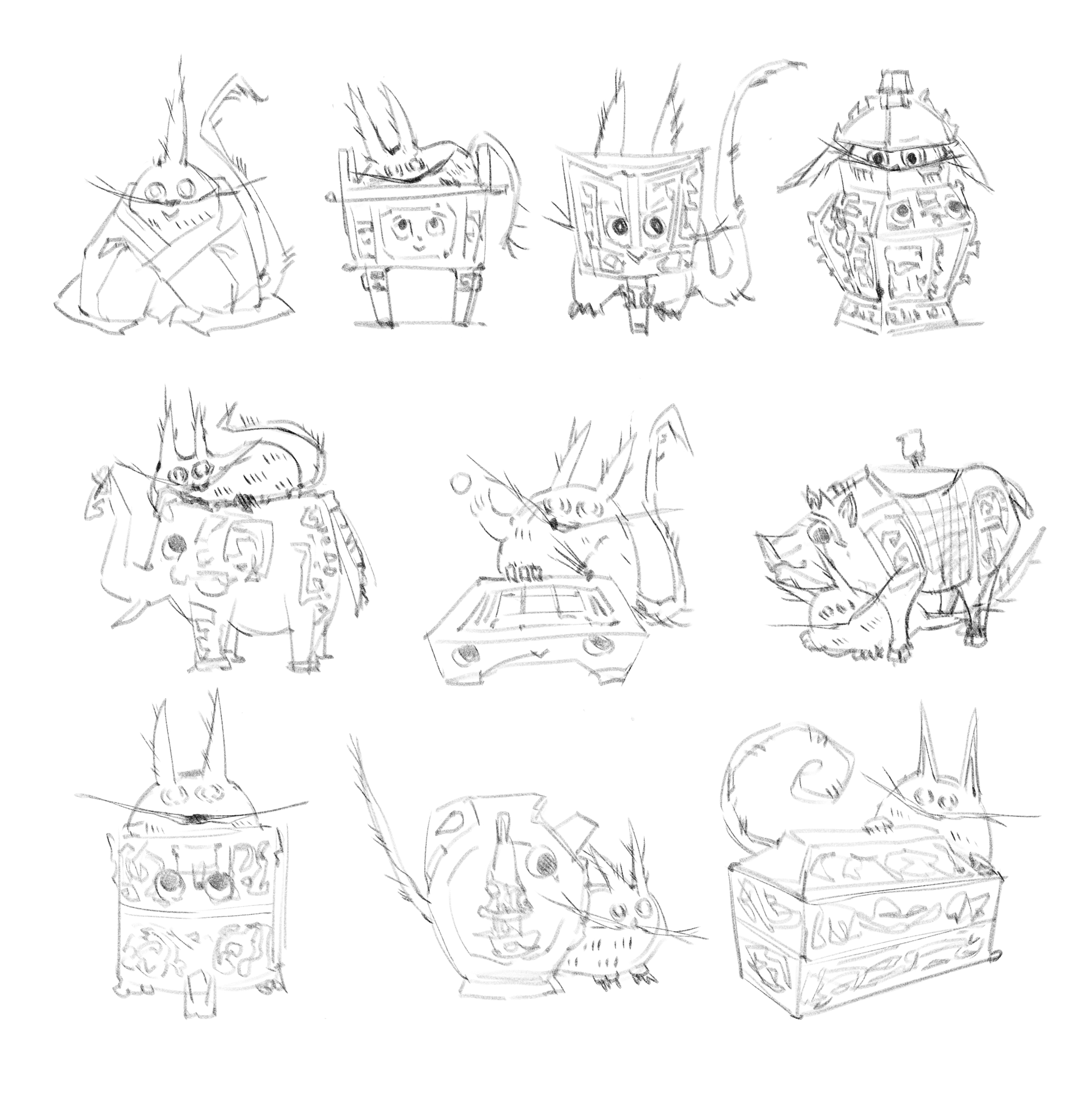 Hand-drawn sketch grid